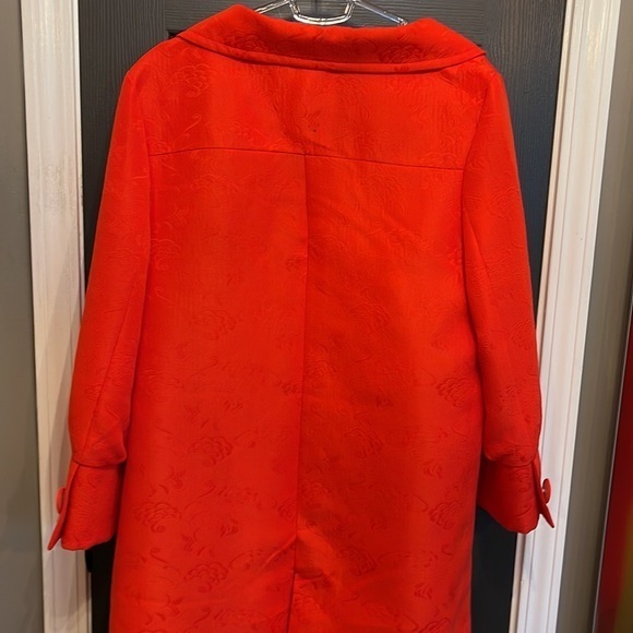 GEORGE SIMONTON Orange Red Lined Spring Jacket Vintage Collar Size 14 - Picture 5 of 6